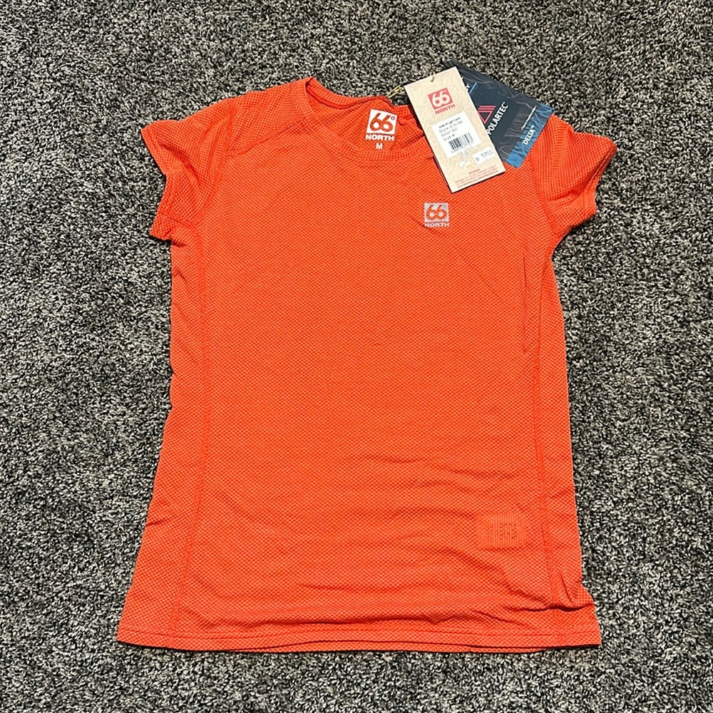 66°North Orange/red women’s Polartec tee medium
